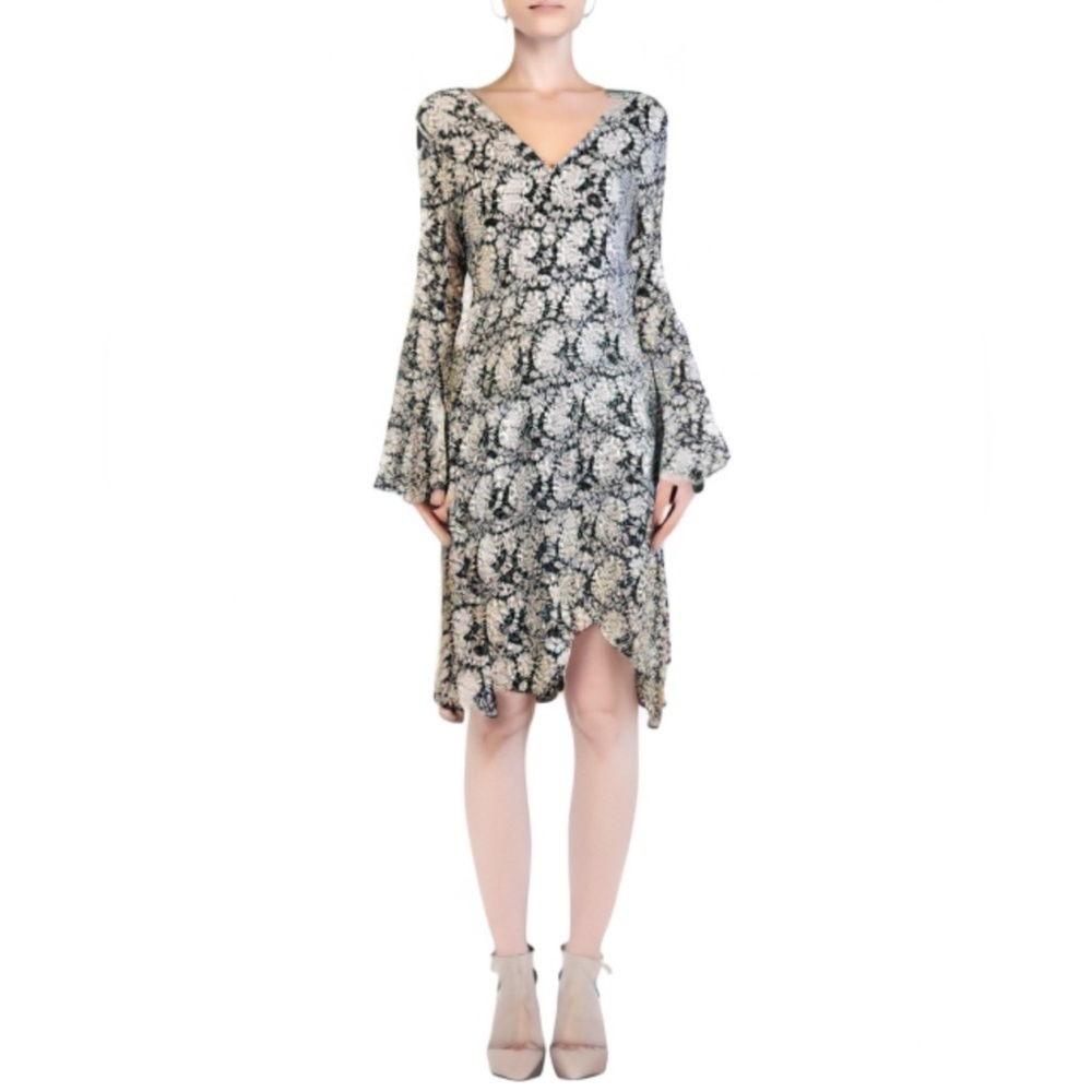 Signature by Robbie Bee Floral Bell Sleeve Dress XL